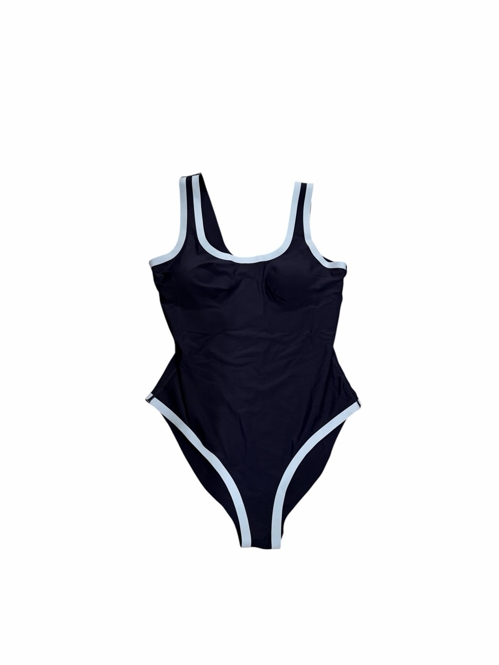 Cupshe Navy One-Piece Swimsuit with Light Blue Trim